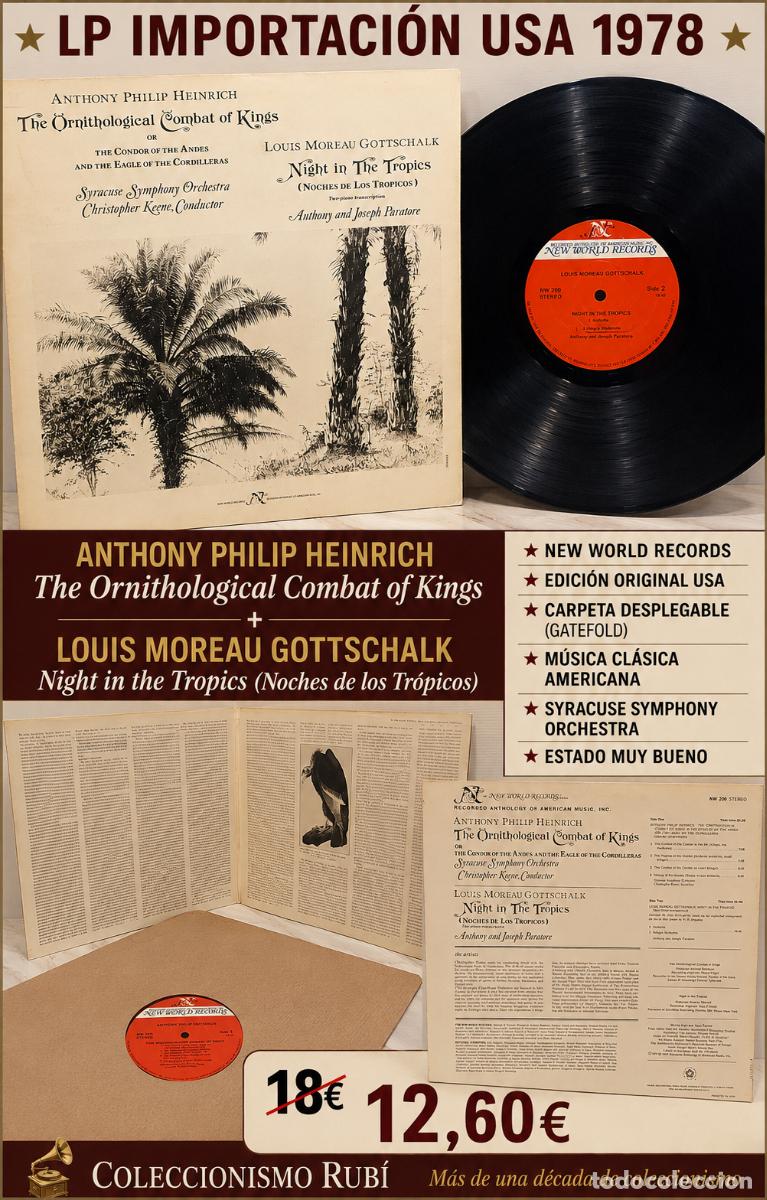 Discos de vinilo: ANTHONY PHILIP HEINRICH & LOUIS MOREAU GOTTSCHALK | NEW WORLD RECORDS | USA 1978