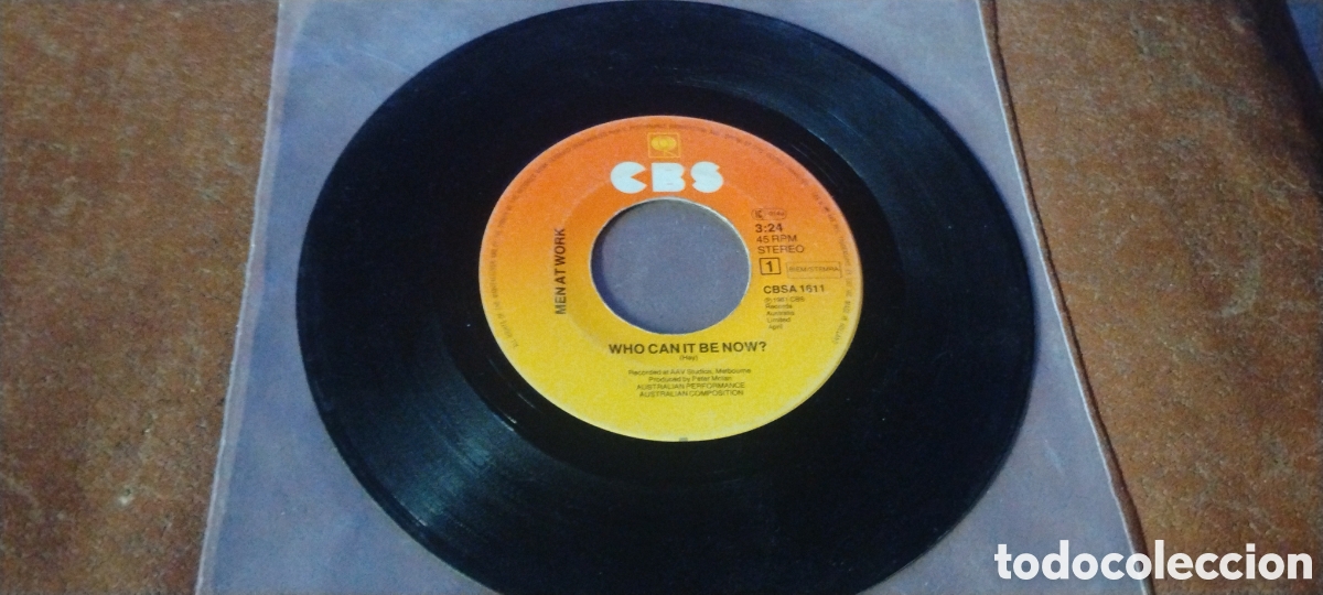 Discos de vinilo: MEN AT WORK-WHO CAN IT BE NOW-SINGLE-CBS/EUROPE-IBL