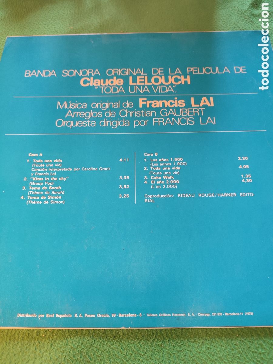 Discos de vinilo: Francis Lai - BSO Toda una vida - Foto 2