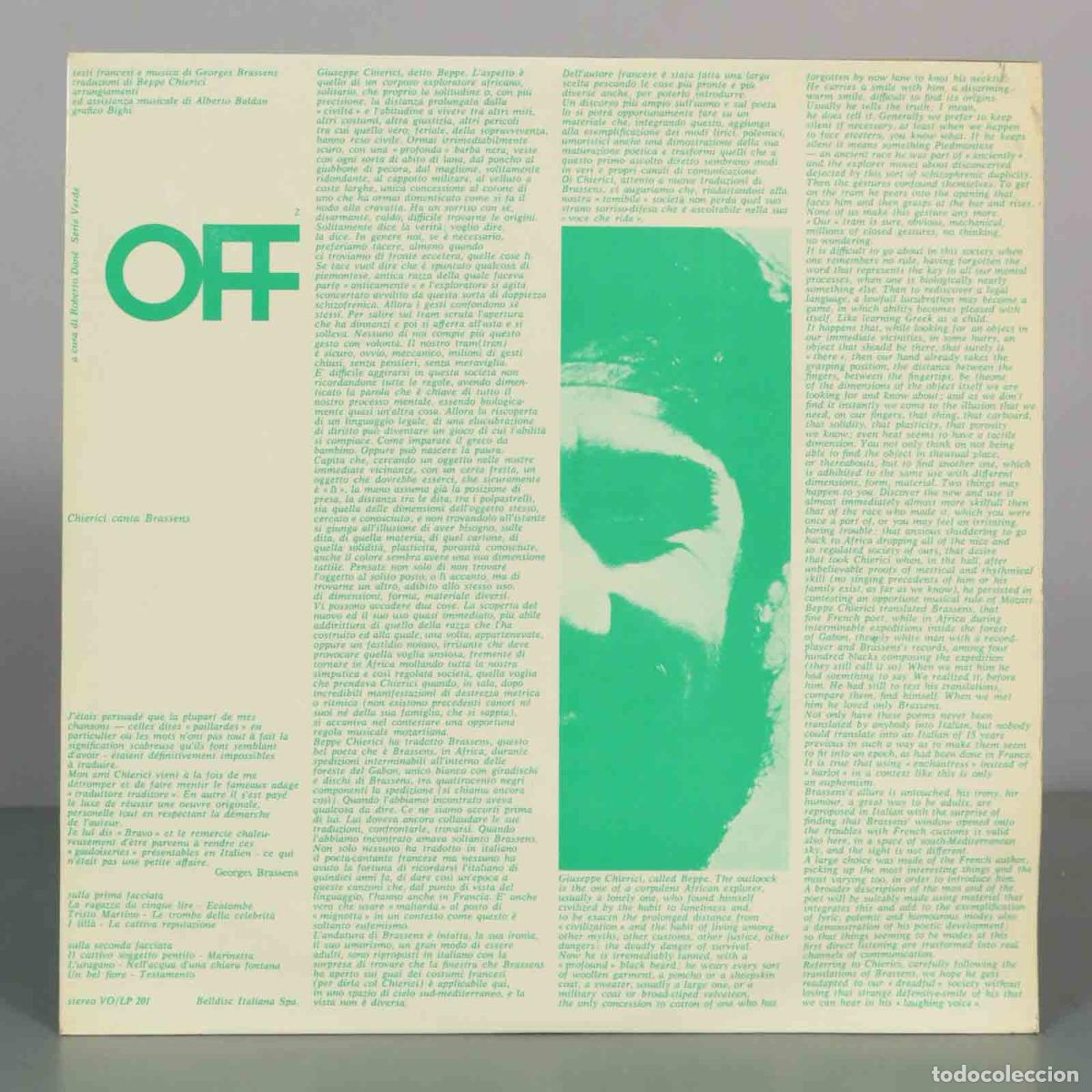 Discos de vinilo: LP. Chierici canta Brassens - Beppe Chierici - Belldisc Italiana SpA