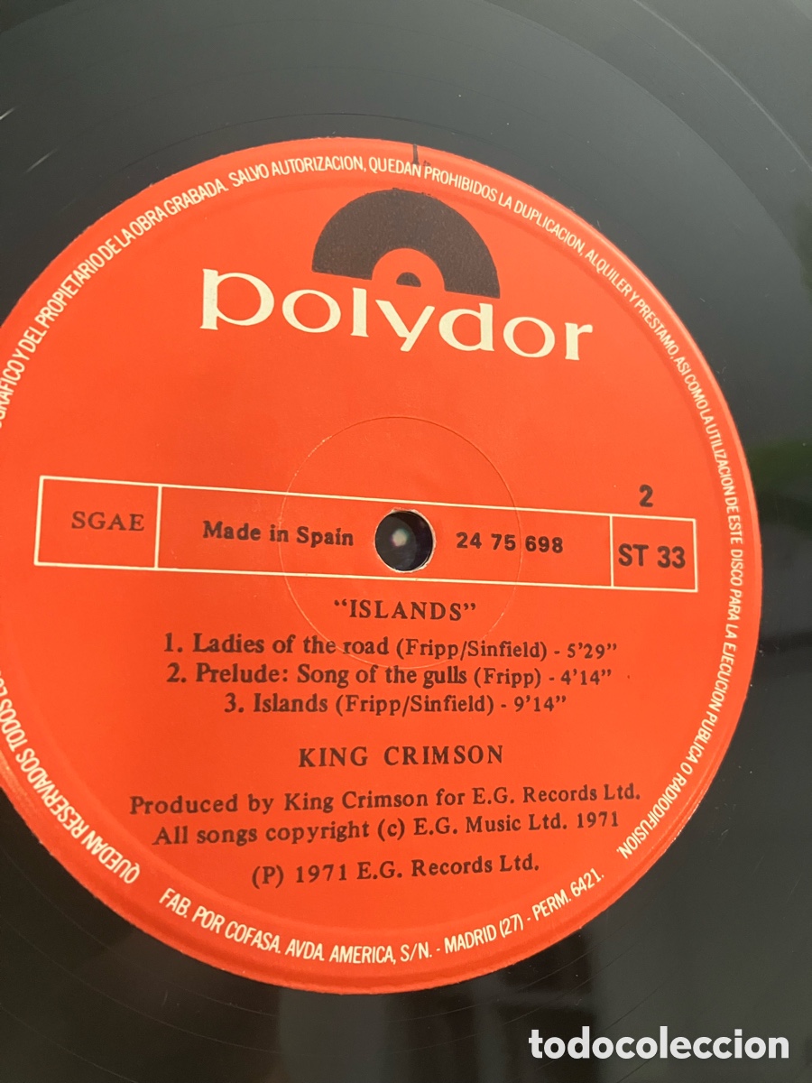 Discos de vinilo: King Crimson - Islands - Foto 6