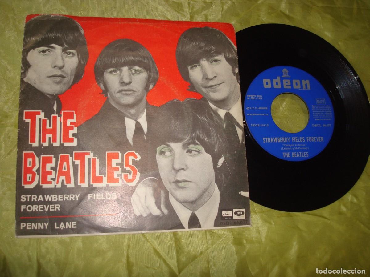 Discos de vinilo: THE BEATLES. STRAWBERRY + 3. EP. ODEON, 1967. SPAIN(#)