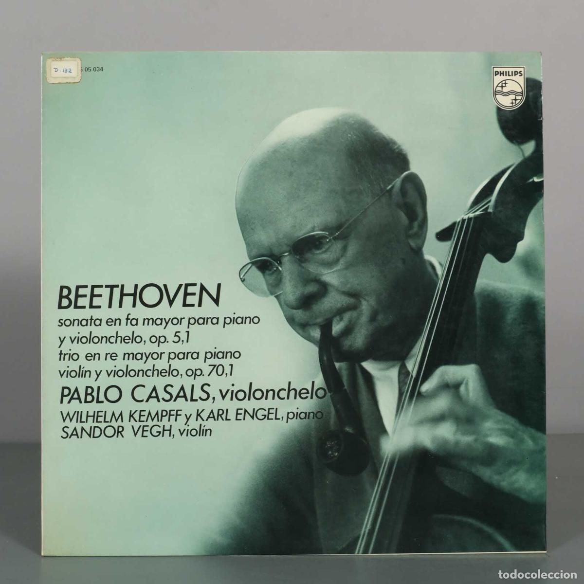 Discos de vinilo: LP. Sonata en fa mayor para piano y violonchelo, op. 5,1 / Trio - Ludwig van Beethoven - Pablo Casa
