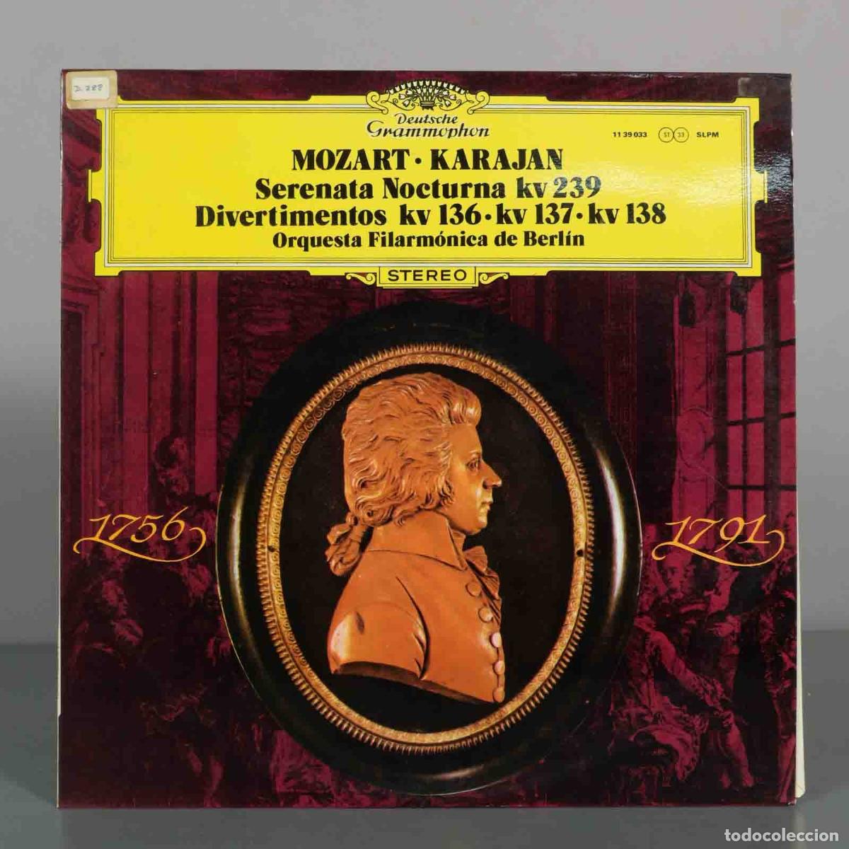 Discos de vinilo: LP. Serenata Notturna, Divertimenti KV 136, KV 137, KV 138 - Mozart - Karajan, Berliner Philharmoni