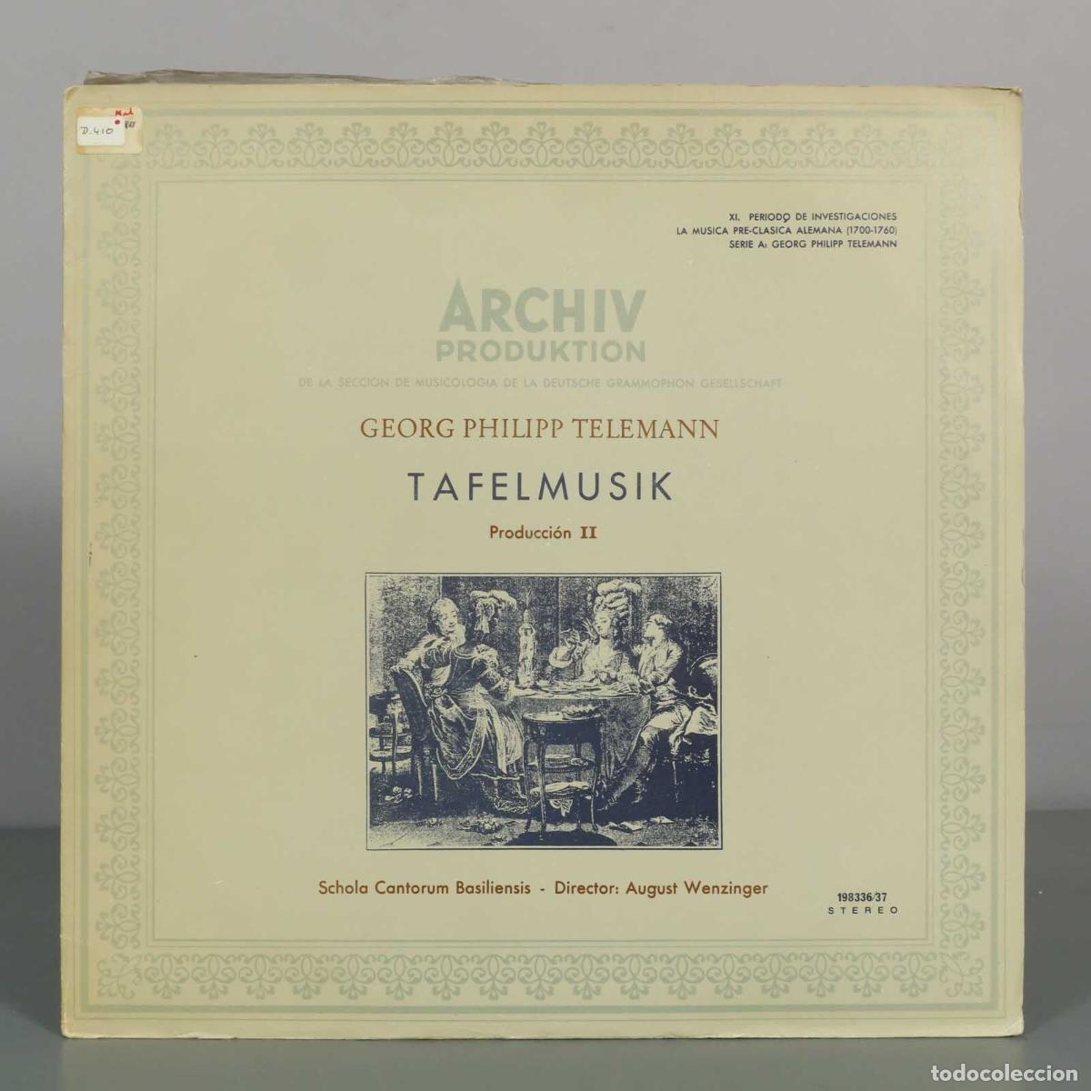 Discos de vinilo: LP. Tafelmusik - Georg Philipp Telemann - Schola Cantorum Basiliensis, Wenzinger PRODUCCION II