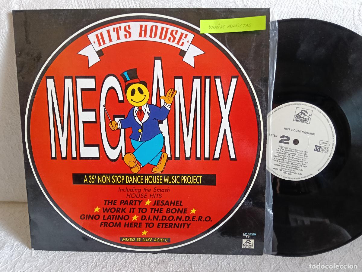 Discos de vinilo: VARIOS ARTISTAS Hits House Megamix Maxi Excelente estado.Ver titulos y dem&aacute;s informaci&oacute;n en fotos.Pe