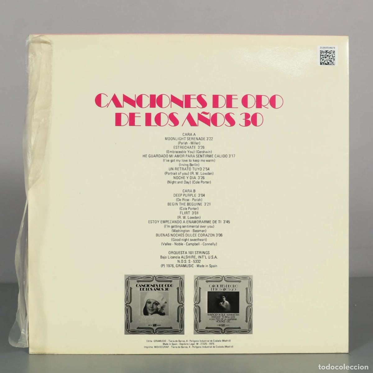 Discos de vinilo: LP. Canciones de oro de los a&ntilde;os 30 - Foto 2