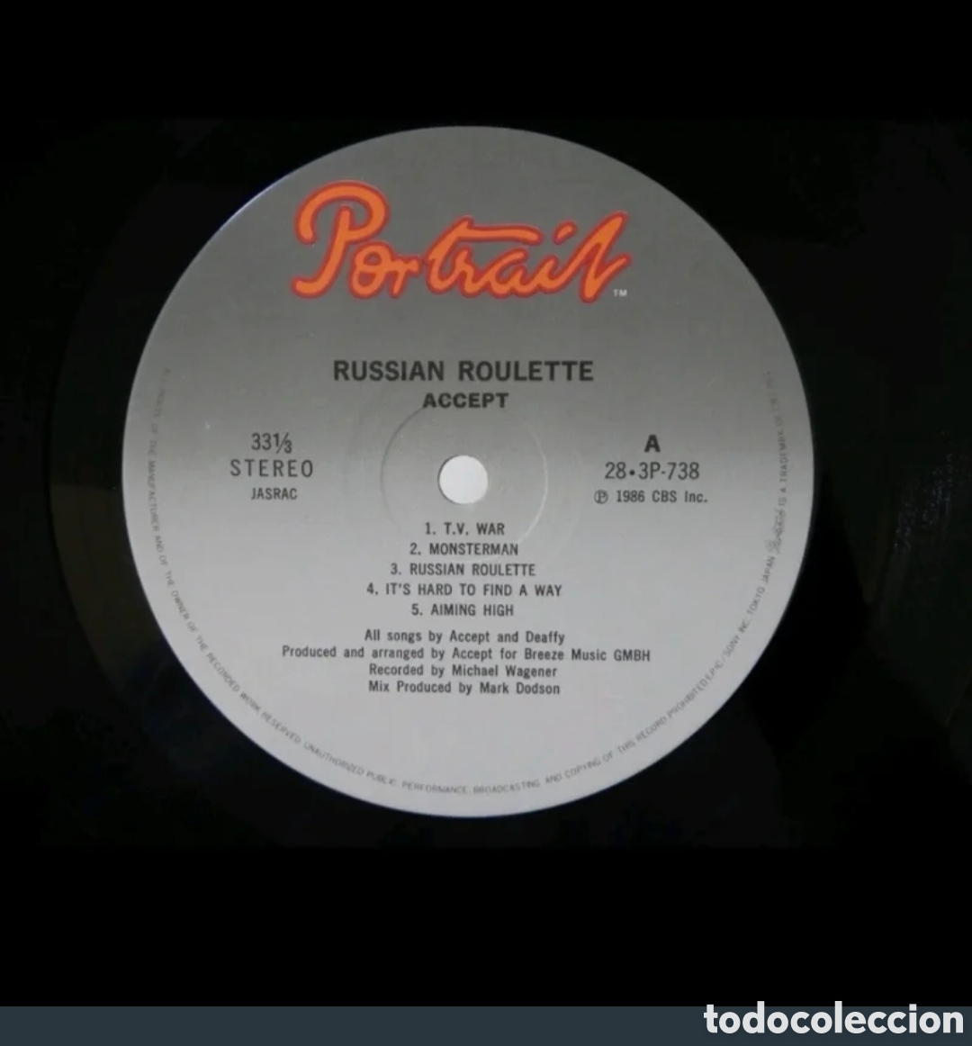Discos de vinilo: Accept - Russian Roulette ,edici&oacute;n japan - Foto 3