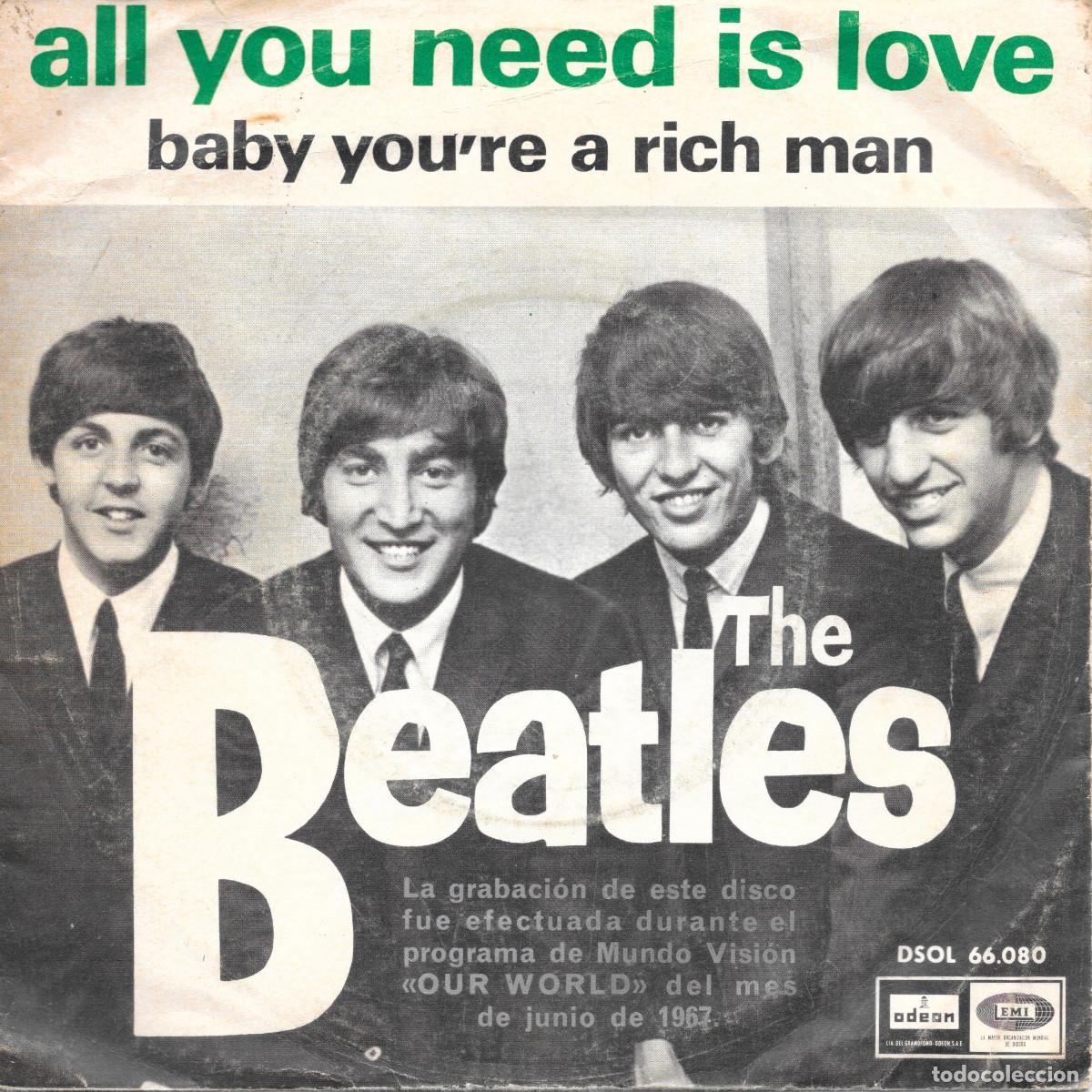Discos de vinilo: Single - All you need is love / Baby you're a rich man