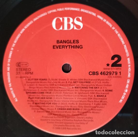 Discos de vinilo: Bangles - Everything - LP CBS ref. 462979 1. Ed. europea 1988. - Foto 5