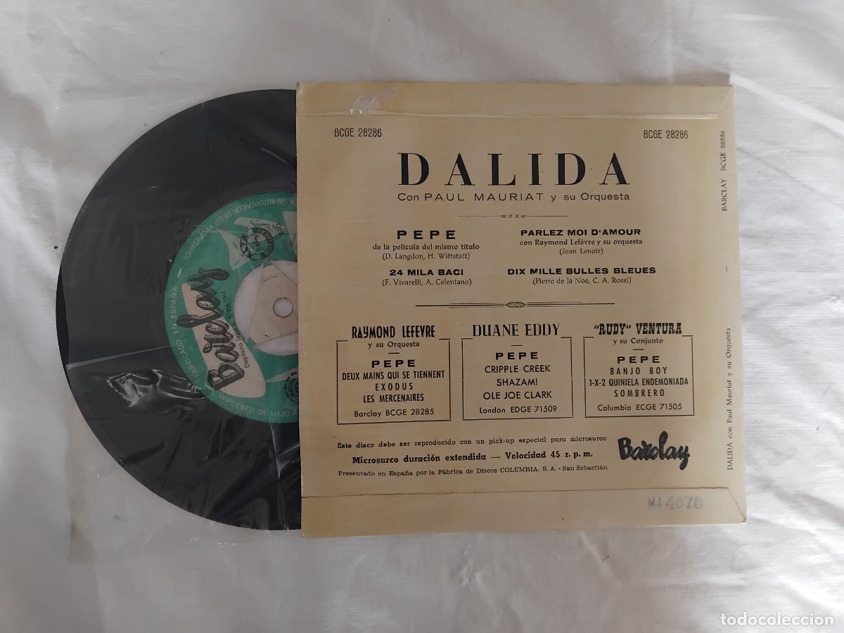 Discos de vinilo: DALIDA. PEPE + 3. EP BARCLAY 1961. - Foto 2