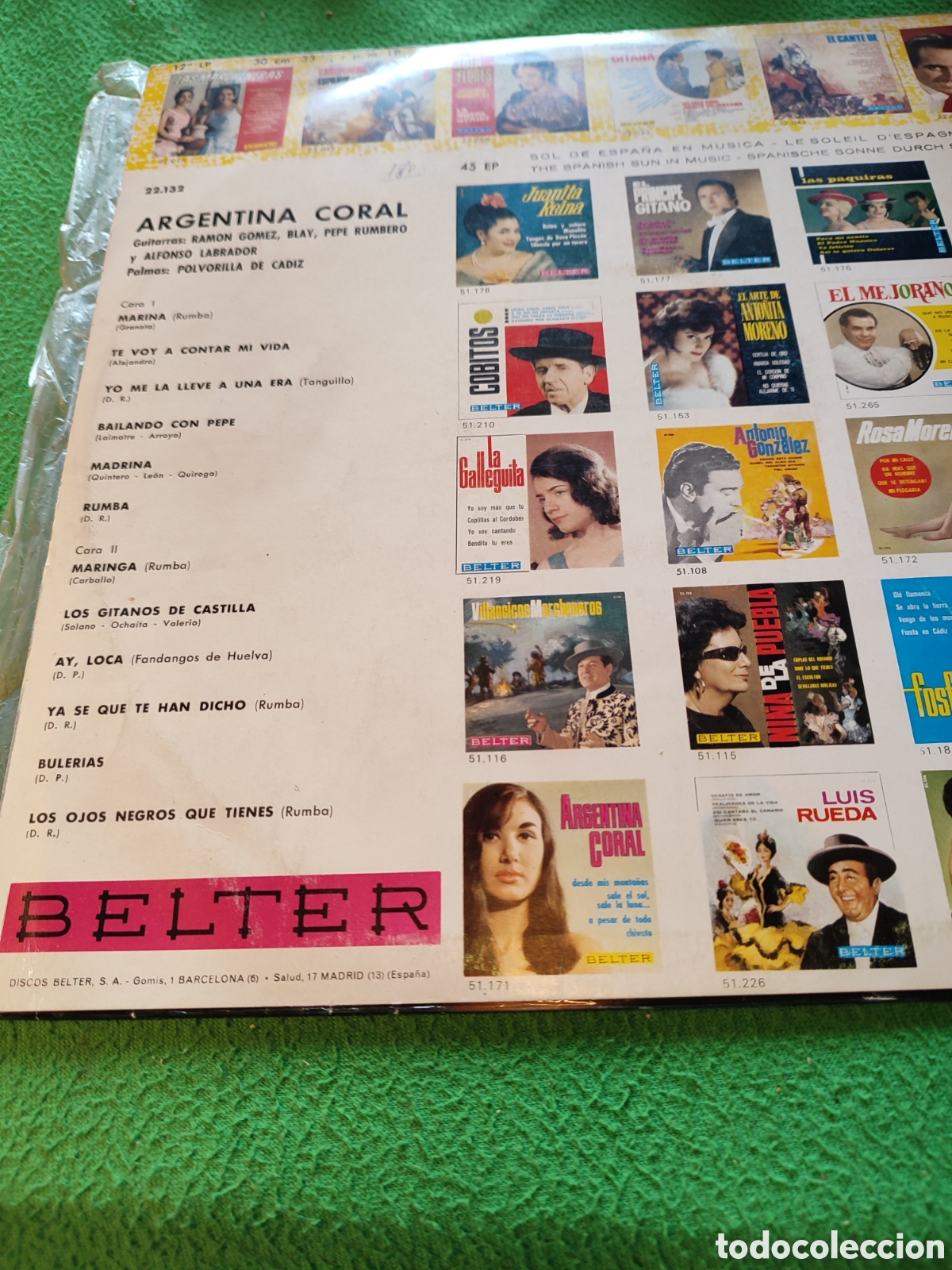 Discos de vinilo: Argentina Coral - Cante gitano - Foto 2