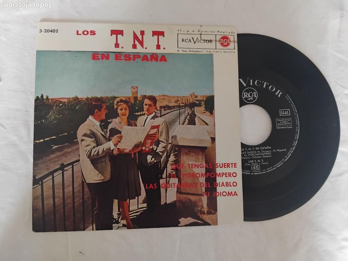 Discos de vinilo: LOS T.N.T. EN ESPA&Ntilde;A. QUE TENGAS SUERTE + 3. EP RCA VICTOR 1962.