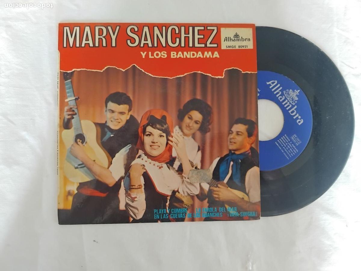 Discos de vinilo: MARY SANCHEZ Y LOS BANDAMA. PLAYA Y CUMBRE + 3. EP ALHAMBRA 1964,