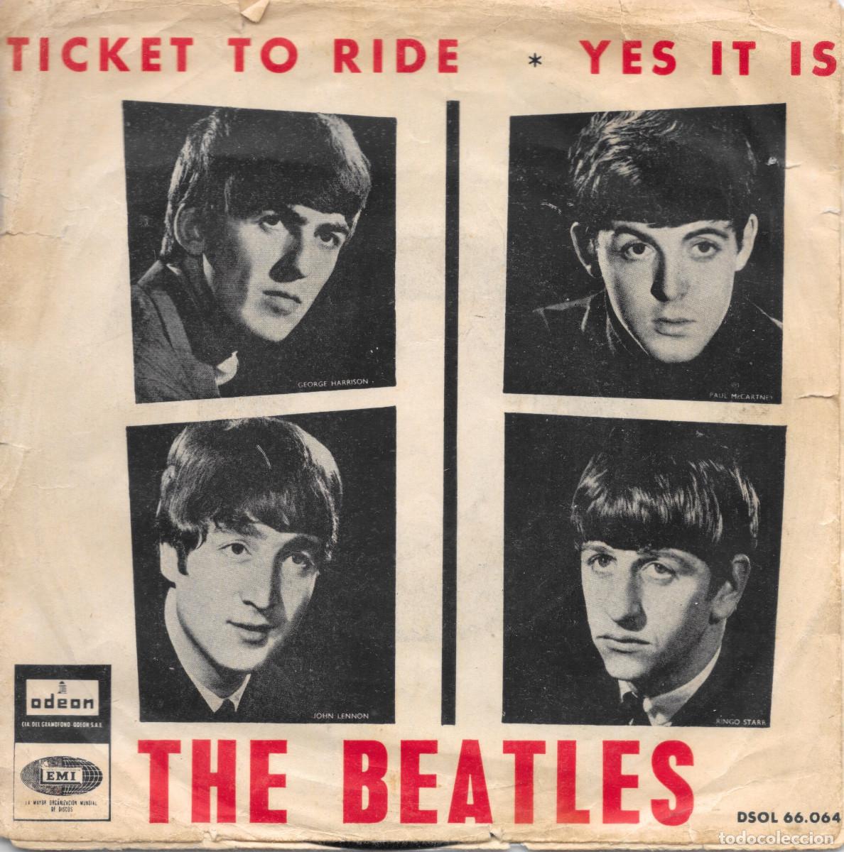 Discos de vinilo: Single - Ticket to ride / Yes it is - 1965 edici&oacute;n espa&ntilde;ola - Beatles