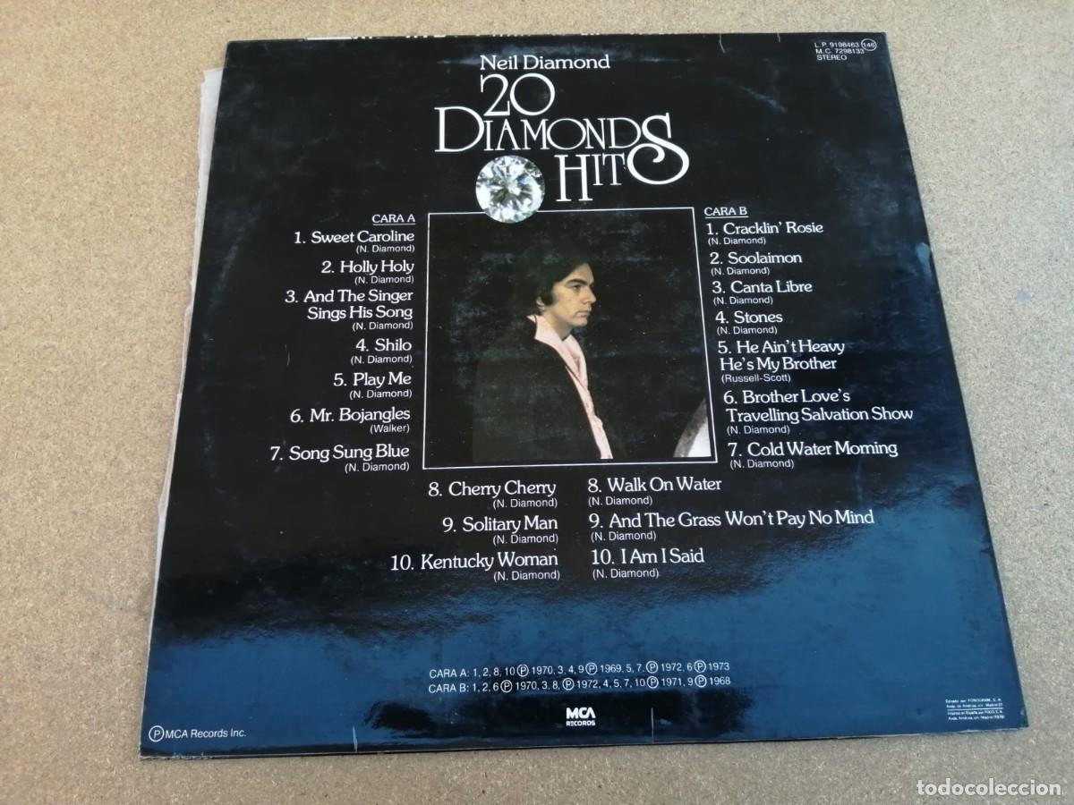 Discos de vinilo: DISCO LP. NEIL DIAMOND (20 DIAMOND HITS) - Foto 2