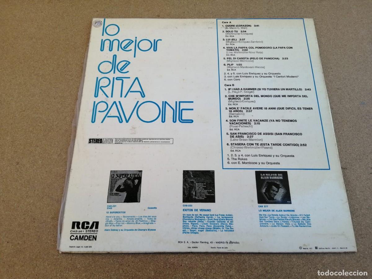 Discos de vinilo: DISCO LP. LO MEJOR DE RITA PAVONE - Foto 2