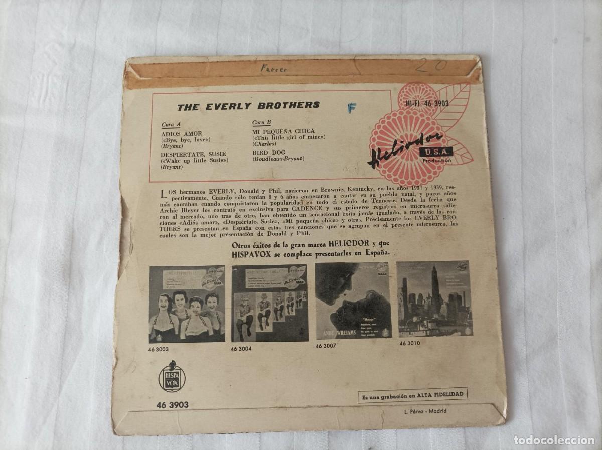 Discos de vinilo: The Everly Brothers ep adios amor - Foto 2