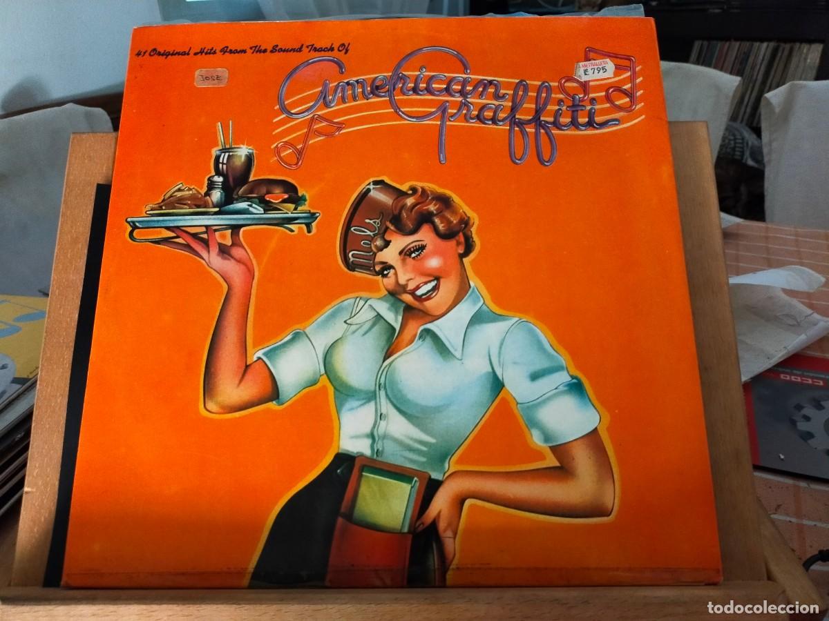 Discos de vinilo: AMERICAN GRAFFITI. 41 ORIGINAL HITS FROM THE SOUND TRAK OF AMERICAN GRAFFITI. DOBLE &Aacute;LBUM. 1974.