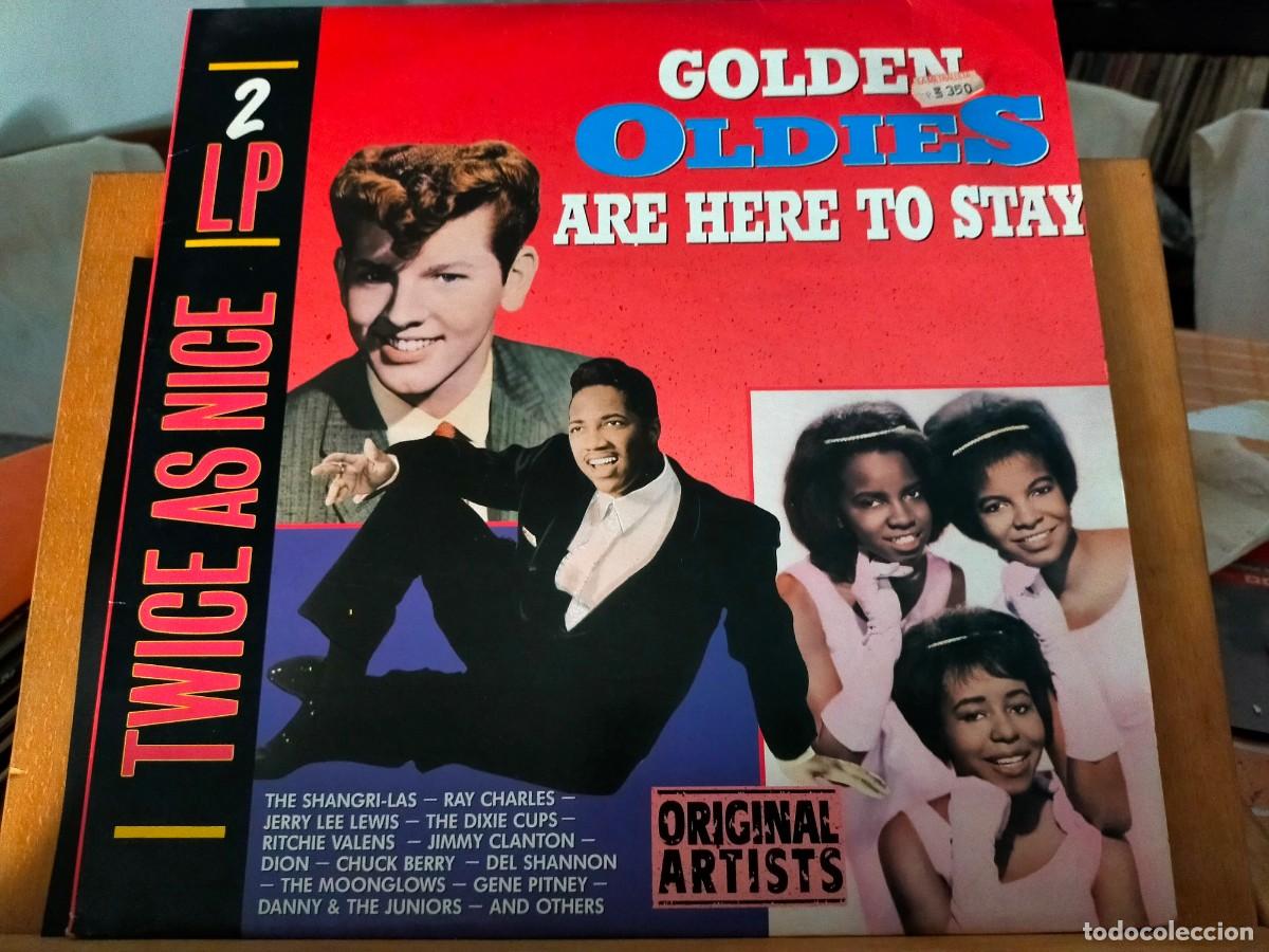 Discos de vinilo: GOLDEN OLDIES ARE HERE TO STAY. TWICE AS NICE. DOBLE &Aacute;LBUM. 2 LP. ORIGINAL ARTISTS. 44 TEMAS. 1988