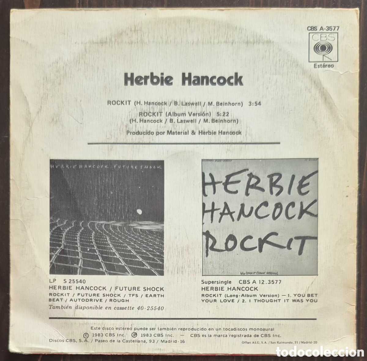 Discos de vinilo: SINGLE - HERBIE HANCOCK - ROCKIT - 1983 ESPA&Ntilde;A - Foto 2