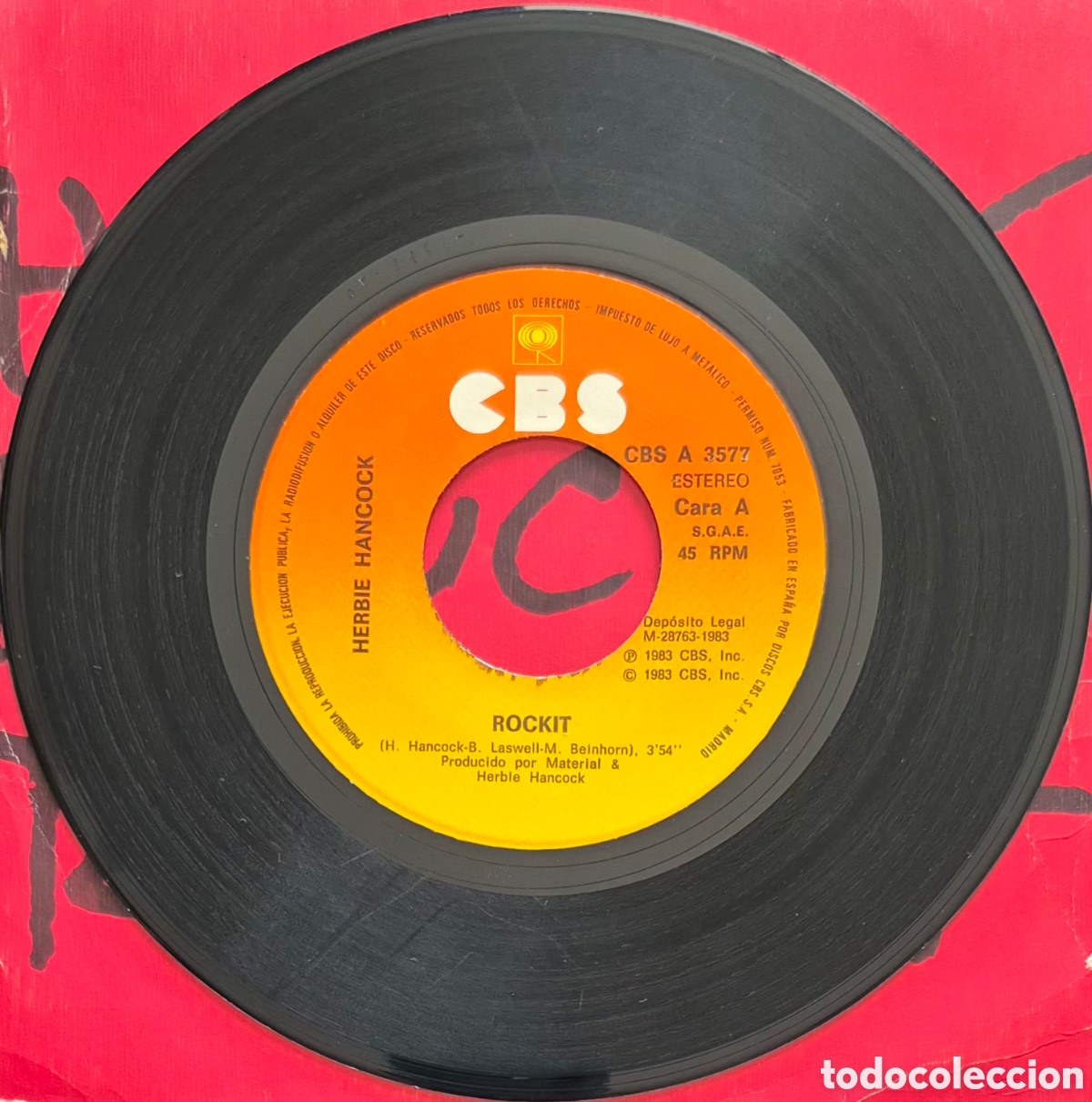 Discos de vinilo: SINGLE - HERBIE HANCOCK - ROCKIT - 1983 ESPA&Ntilde;A - Foto 3