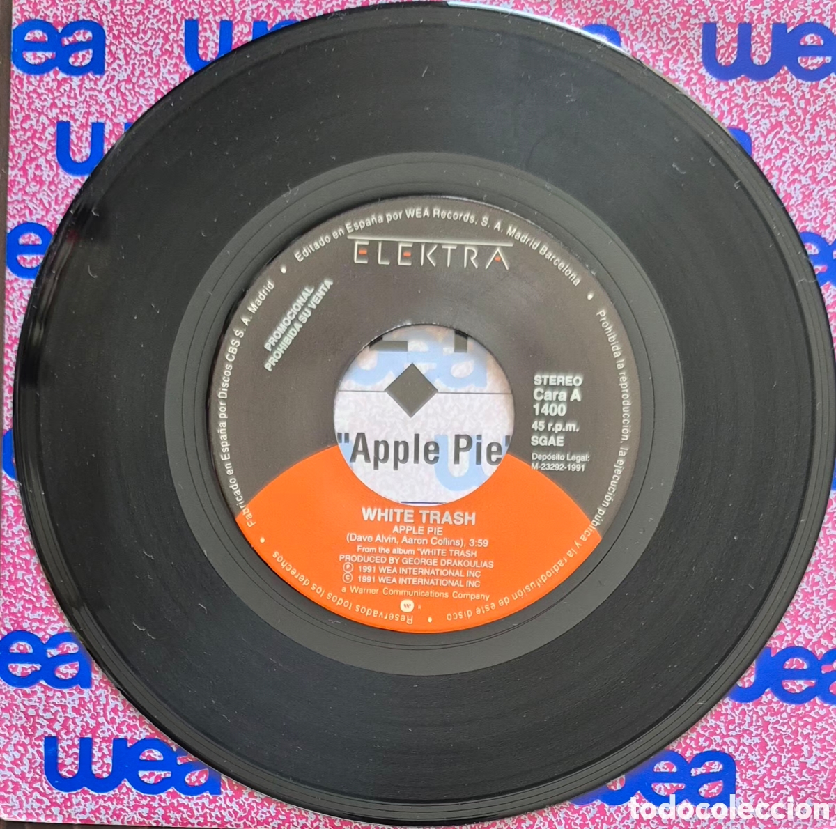 Discos de vinilo: SINGLE - WHITE TRASH - APPLE PIE - 1991 ESPA&Ntilde;A (PROMO) - Foto 3