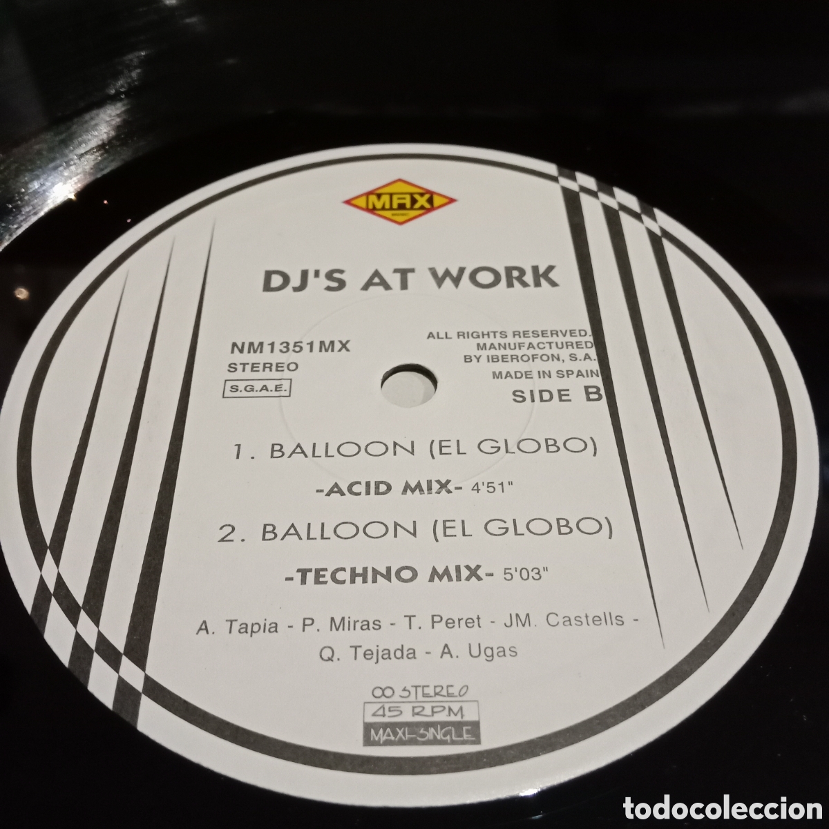 Discos de vinilo: DJS AT WORK - BALLOON (EL GLOBO) - MAXI-SINGLE 12&rdquo; - Foto 4