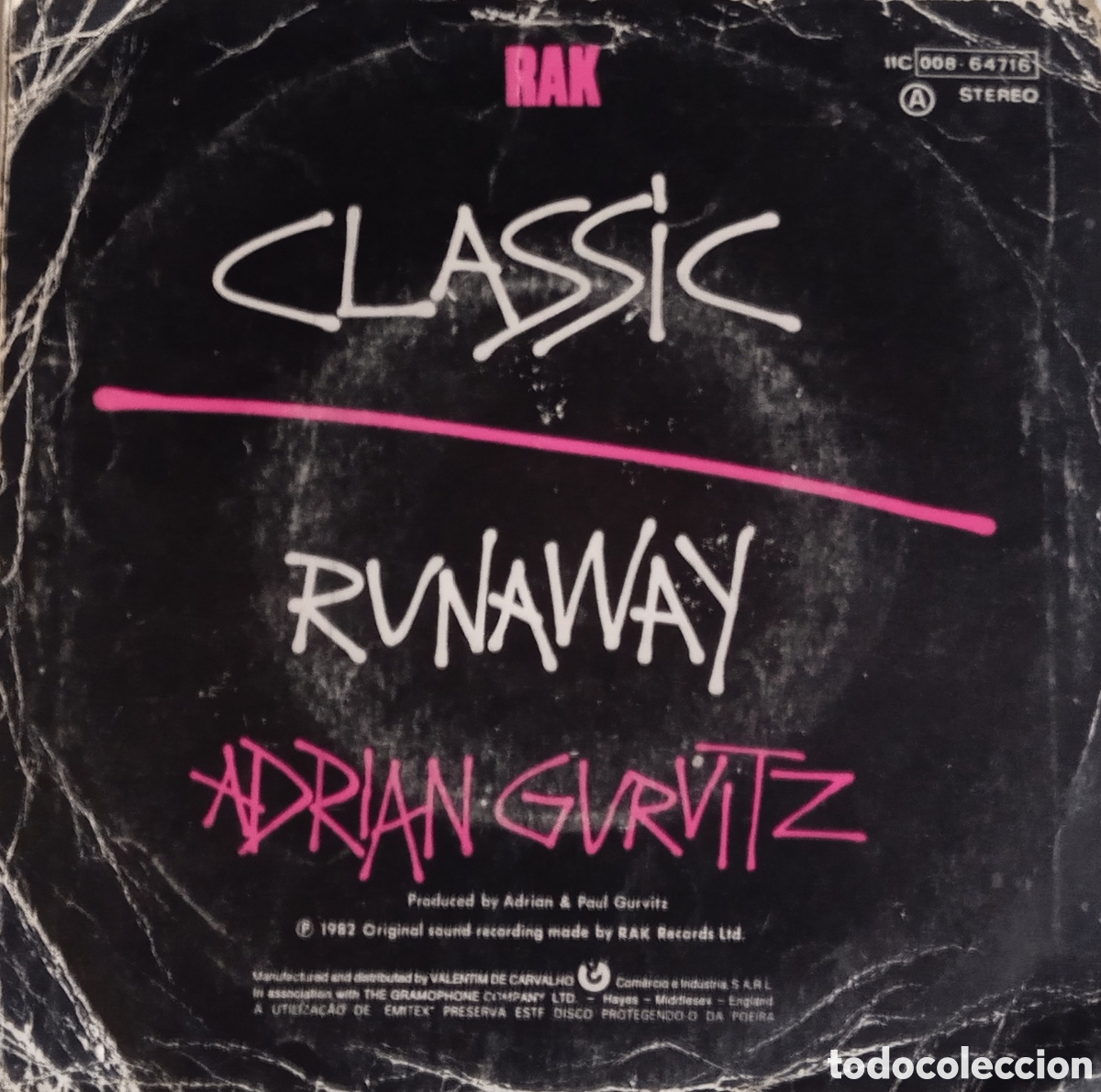 Discos de vinilo: ADRIAN GURVITZ - Classic (1982) disco de vinilo single - Foto 2