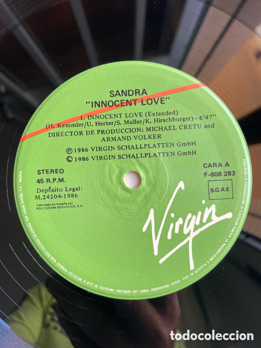 Discos de vinilo: Sandra-Innocent Love / Maxi-single - Foto 8