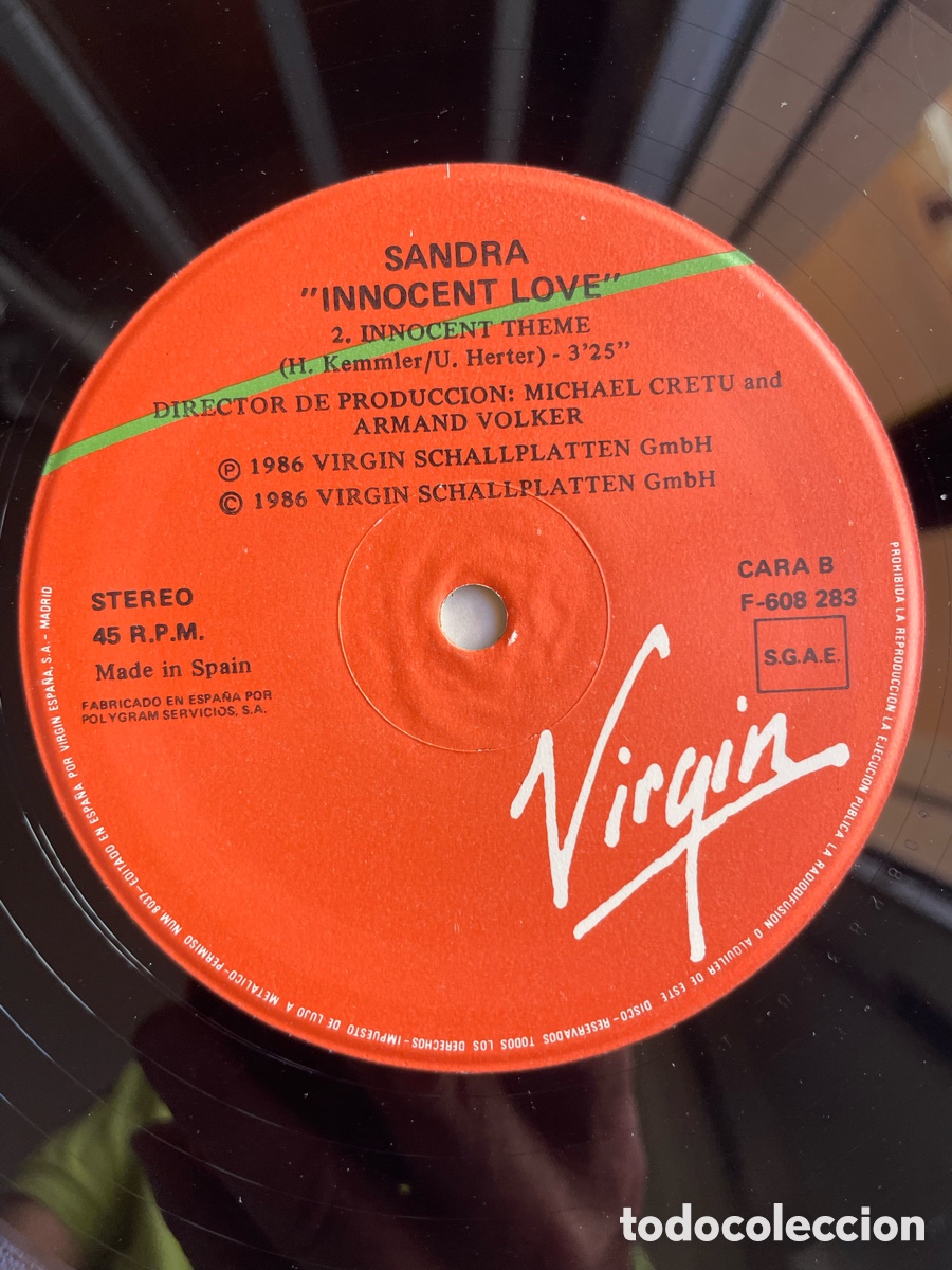 Discos de vinilo: Sandra-Innocent Love / Maxi-single - Foto 10