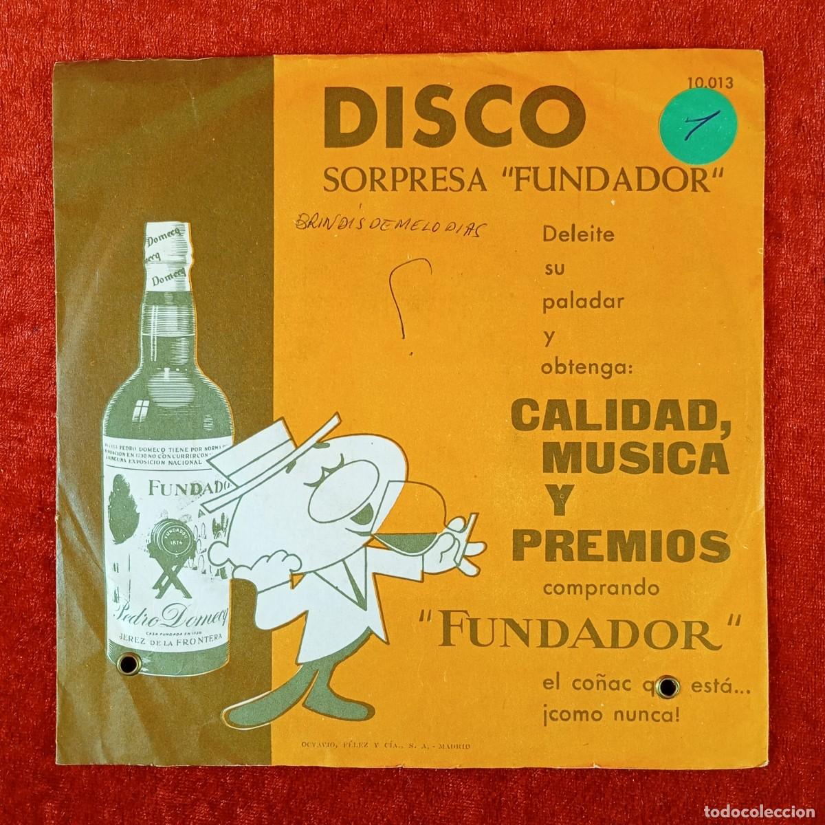 Discos de vinilo: DISCO SORPRESA &rdquo;FUNDADOR&rdquo; - BRINDIS DE MELODIAS - SINGLE VINILO - 10.013 / 5808