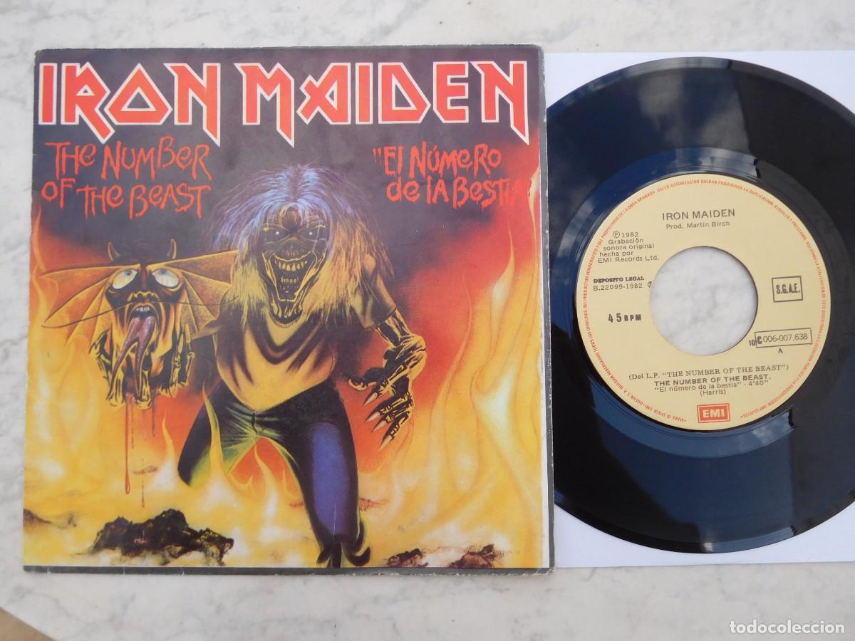 Discos de vinilo: Iron Maiden. 7 Single. El n&uacute;mero de la bestia. Espa&ntilde;a EMI 10C 006-007638