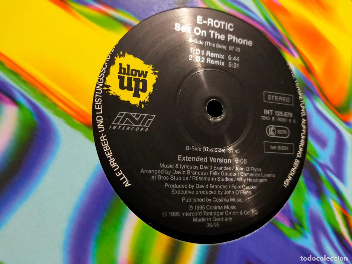 Discos de vinilo: E-ROTIC. SEX ON THE PHONE. BLOW UP. COSIMA MUSICA. 2 VERSIONES. VER DESCRIPCI&Oacute;N. 1995