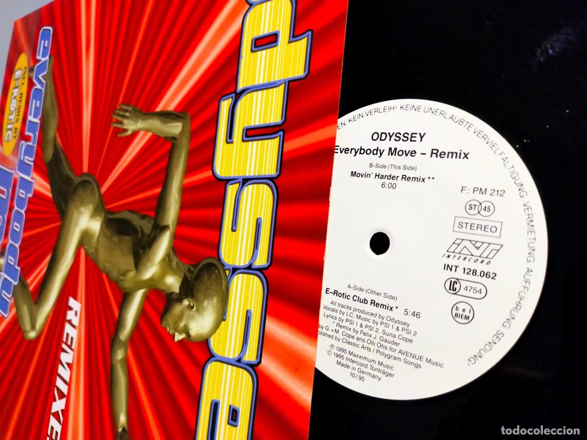 Discos de vinilo: ODYSSEY. EVERYBODY MOVE. INCL. REMIX BY E-ROTIC. MAXXIMUM MUSIC. 2 TEMAS. VER DESCRIPCI&Oacute;N. 1995