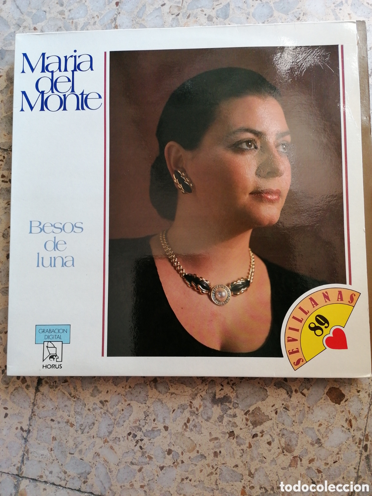 Discos de vinilo: LP MARIA DEL MONTE BESOS DE LUNA 1989 INSERT - Foto 1