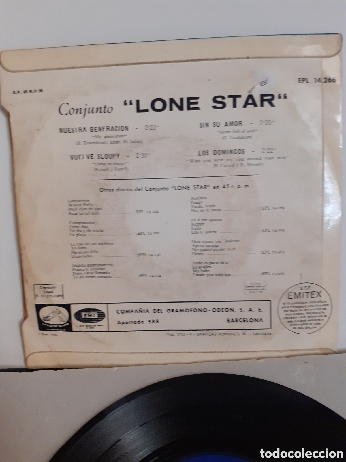 Discos de vinilo: CONJUNTO LONE STAR NUESTRA GENERACION 1967 - Foto 2