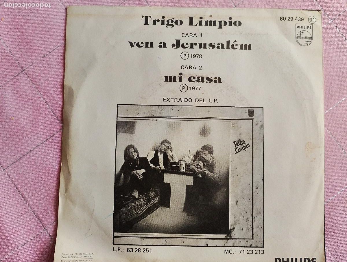 Discos de vinilo: Trigo Limpio &ndash; Ven A Jerusalem, 1978 - Foto 3