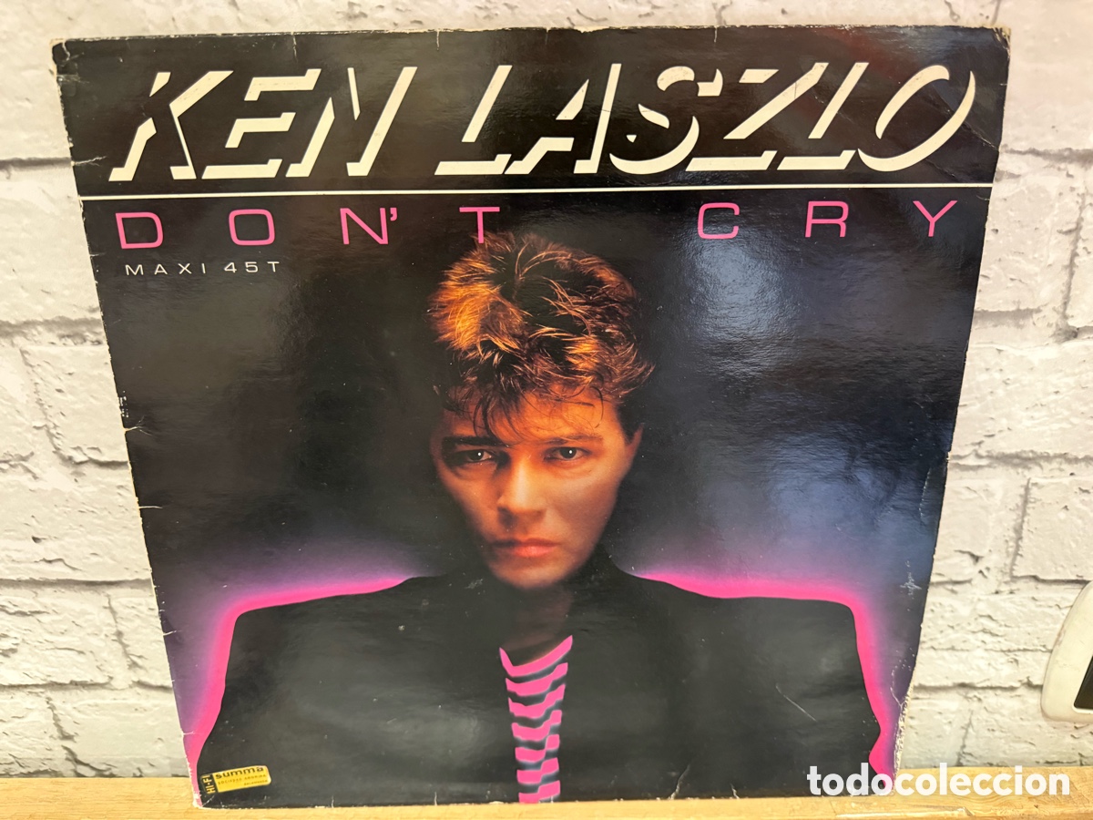 Discos de vinilo: Ken Laszlo &lrm;&ndash; Don't Cry. Maxi vinilo 1986. Italo disco
