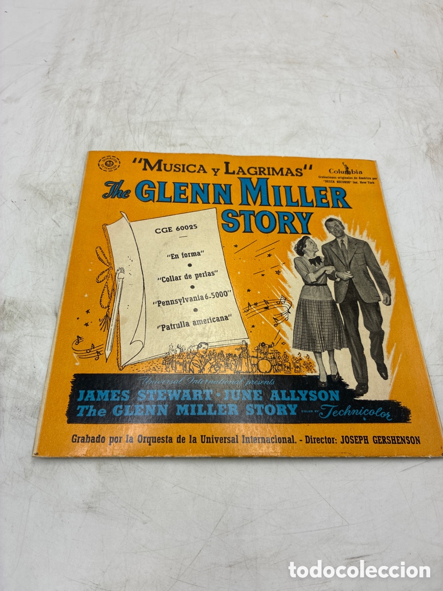 Discos de vinilo: The Glenn Miller Story. Sello Columbia. M&uacute;sica y L&aacute;grimas.