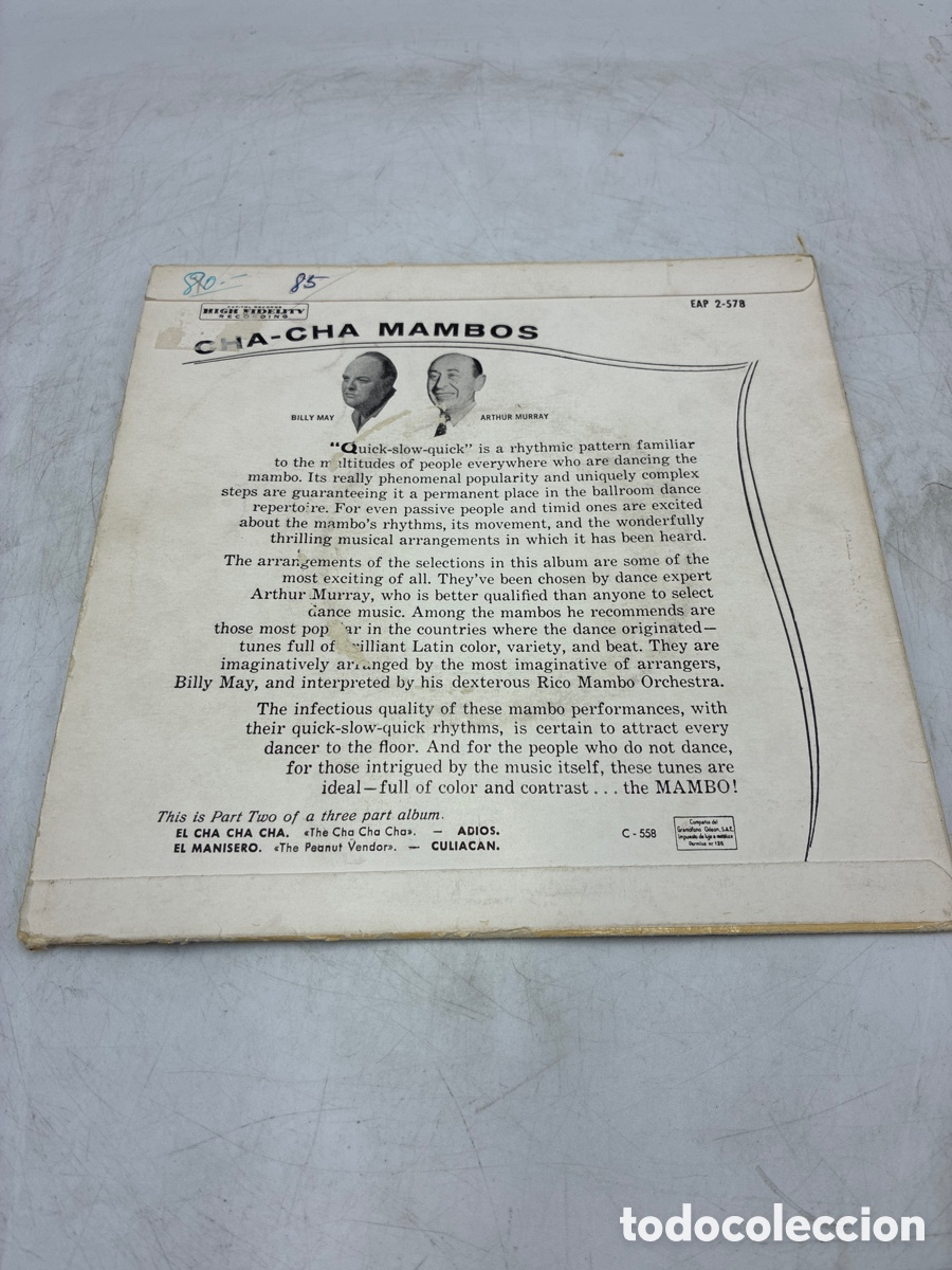 Discos de vinilo: Arthur Murray . Cha Cha Mambos. Parte 2. - Foto 2