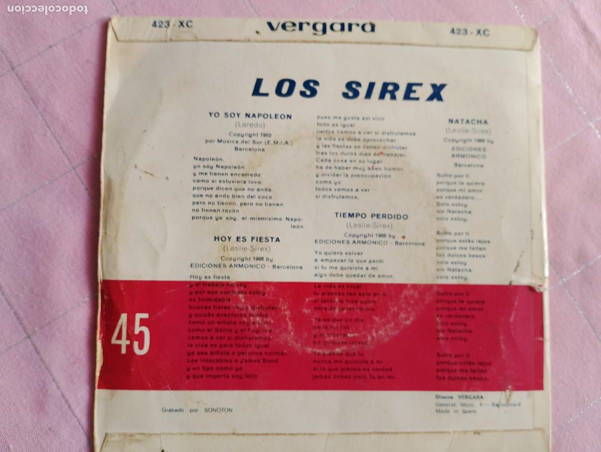 Discos de vinilo: Los Sirex &ndash; Yo Soy Napole&oacute;n, 1966 - Foto 2