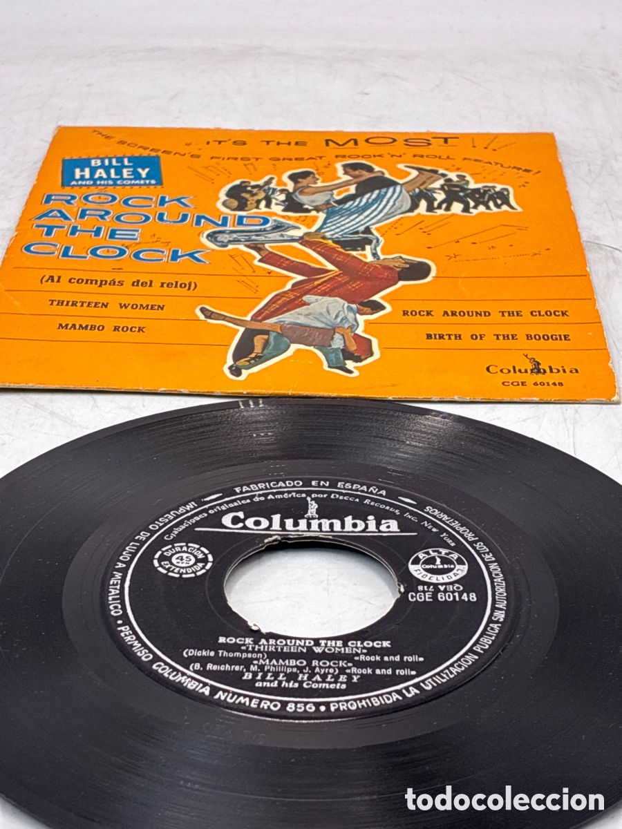 Discos de vinilo: Rock Around The Clock. Bill Haley and his comets. Sello Columbia.