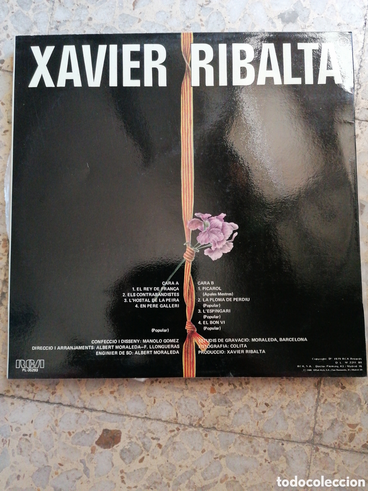 Discos de vinilo: LP XAVIER RIBALTA CAN&Ccedil;ONS POPULARS 1980 INSERT - Foto 2