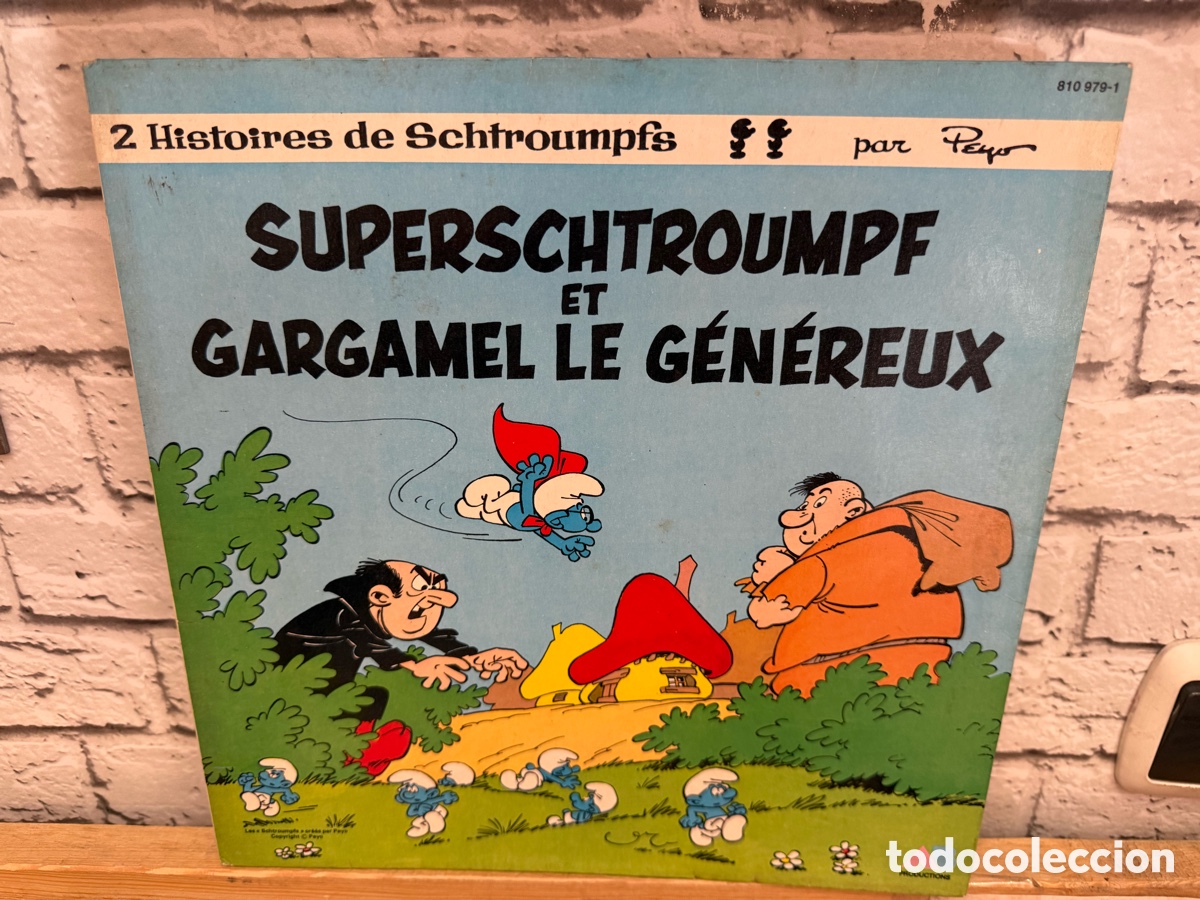 Discos de vinilo: Doroth&eacute;e &lrm;&ndash; Superschtroumpf Et Gargamel Le G&eacute;n&eacute;reux. Vinilo de los pitufos. + comic - 1983. Francia