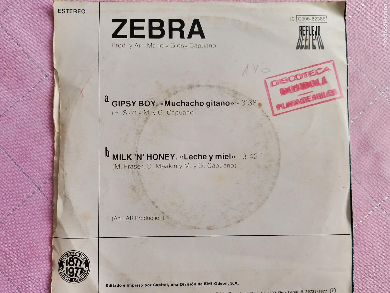 Discos de vinilo: Zebra &ndash; Gipsy Boy, 1977 - Foto 3