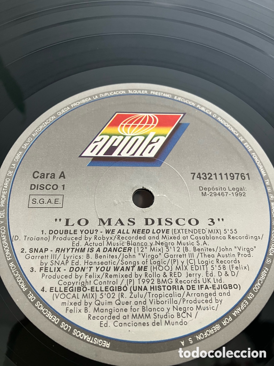 Discos de vinilo: Lo Mas Disco 3-Various - Foto 2