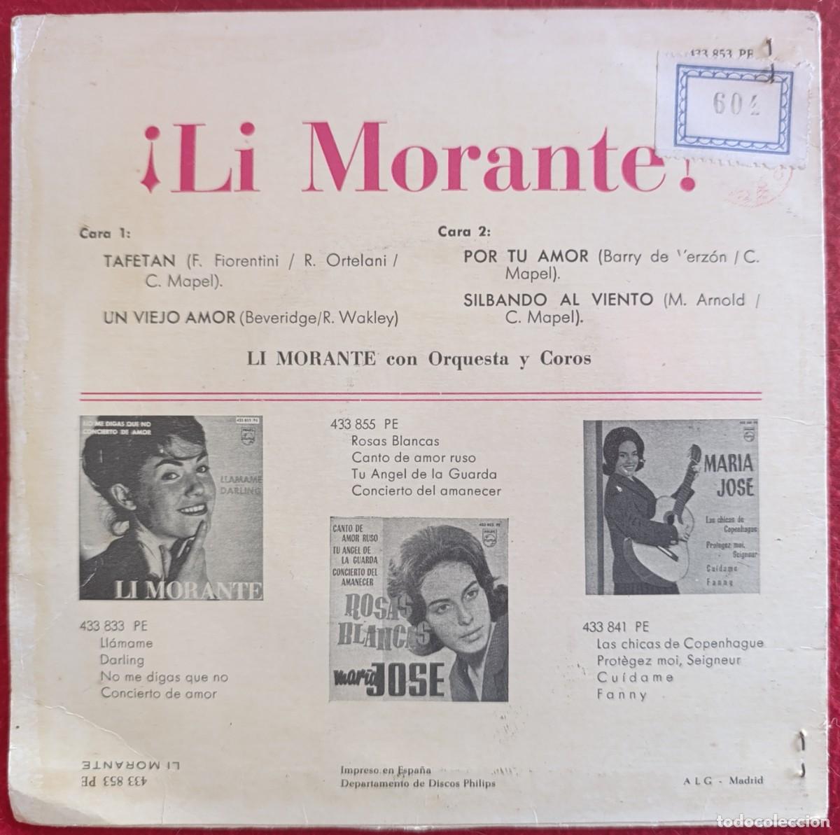 Discos de vinilo: LI MORANTE TAFETAN EP 1962 - Foto 2