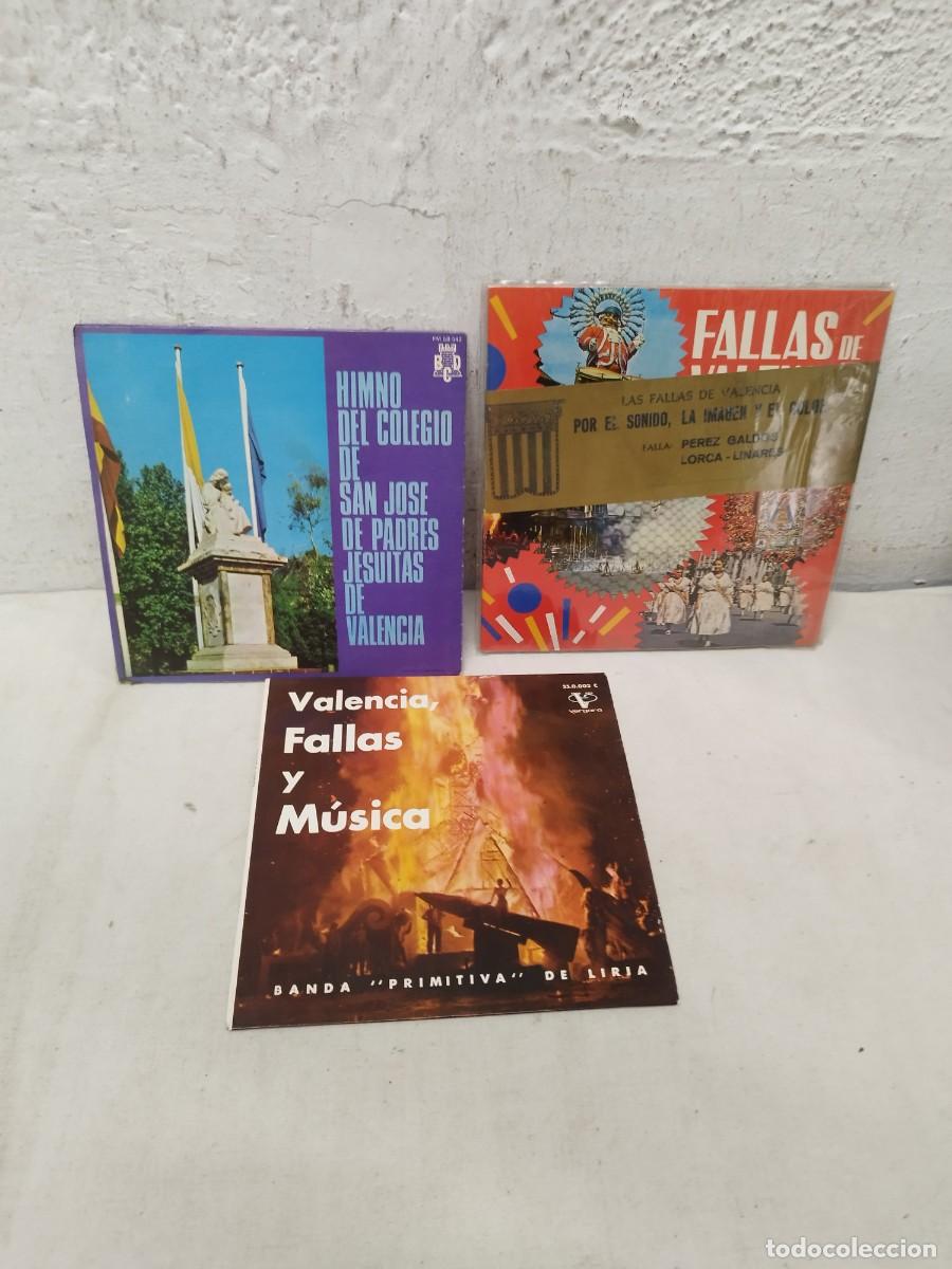 Discos de vinilo: Lote de 3 discos singles, de fallas de Valencia. Discos 7&rdquo;.