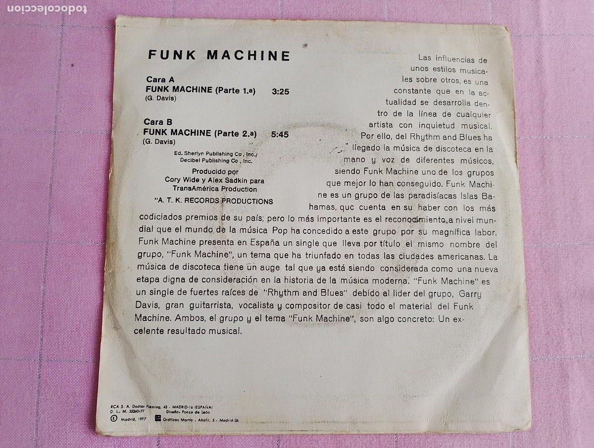 Discos de vinilo: Funk Machine &ndash; Funk Machine, 1977 - Foto 3
